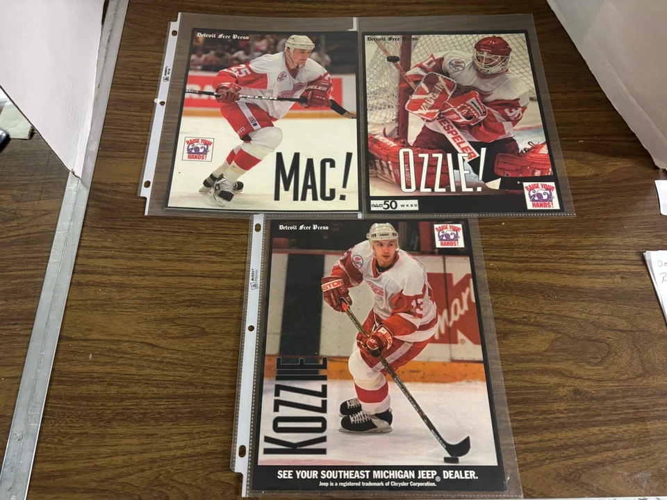 1998 Detroit Free Press 9“ Raise Your Hands” Detroit Red Wings Insert 8x10 Card  - Image 3 of 4