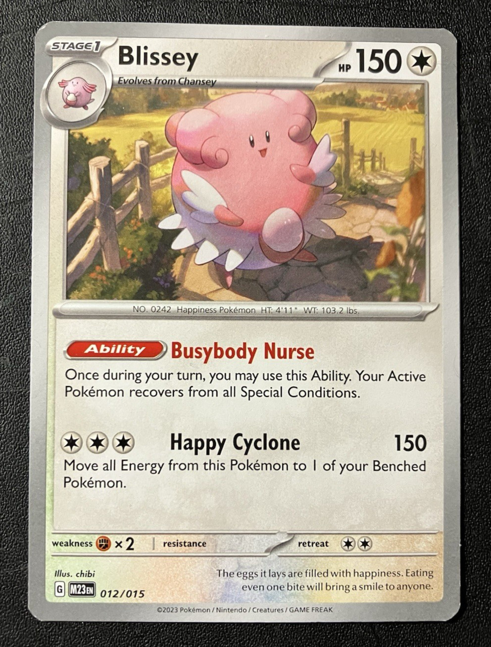 Blissey 012/015 - 2023 Pokemon McDonald's Promo Card - CLEAN NM