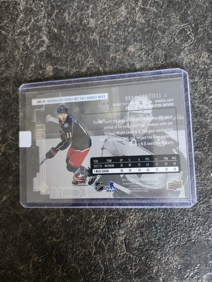 2023-24 Upper Deck Extended Series UD3 Rookie Adam Fantilli Card# UD3-14 - Image 2 of 2