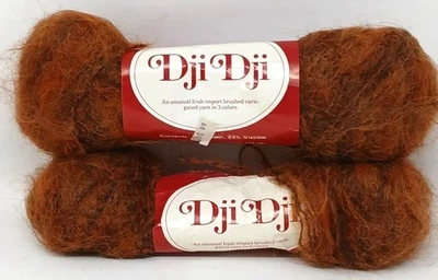 2 Skeins Berroco Dji Dji Brushed Wool Viscose Yarn Varigated Rust Brown #I-7 - Photo 1/4