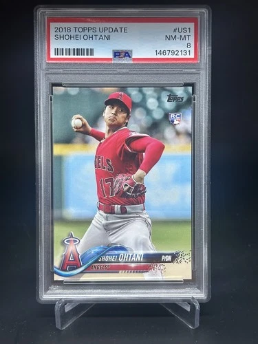 2018 Topps Update Shohei Ohtani #US1 Pitching In Red Jersey PSA 8 NM-MT