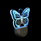 Dusk to Dawn RGB Colour Changing Wall Lamp Sensor Plug in LED Night Lights