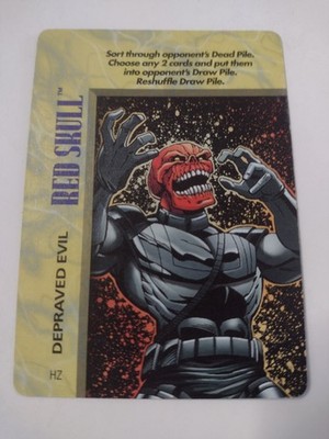 1996 Fleer Marvel Over Power Trading Card Game Red Skull Depraved Evil