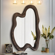 Rustic 28x20 Asymmetrical Wall Mirror With Wooden Frame For Any Room Rustic 28x20 Asymmetrical Wall Mirror With Wooden Frame For Any Room