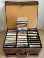 VTG Cassette Tape Lot w 60 Tape Latching Case-Country/Rock/Pop/Religious 