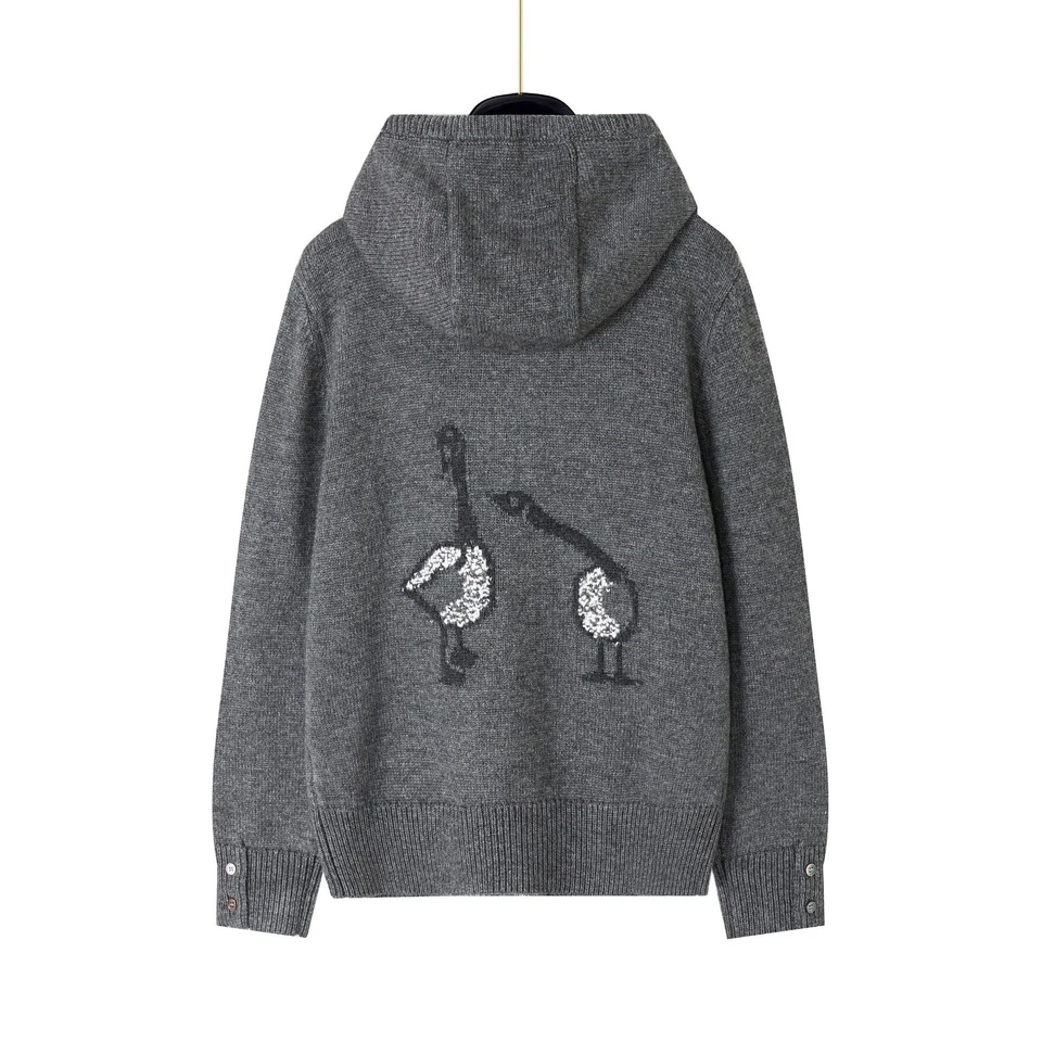 Cárdigan tejido Thom Browne para mujer otoño invierno nuevo informal de lana con cremallera Foto 4 de 4