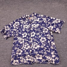 Hilo Hattie Hawaiian Shirt Mens XL Cotton Floral Aloha USA Made True Vintage