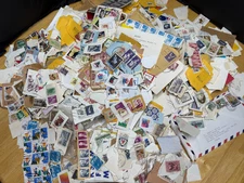 VINTAGE! Grab Bag of used US & Worldwide Postage Stamps on and off Paper 3 Pound