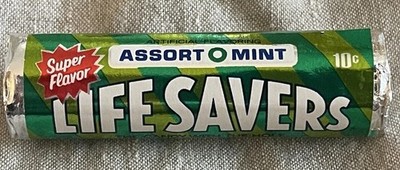 Vintage 1970 s ASSORT-O-MINT LIFE SAVERS CANDY ROLL  Unopened  Mint Condition!!