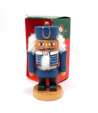 Kurt S. Adler Small 5" Wooden Nutcracker Figurine Blue Wood Guard Soldier