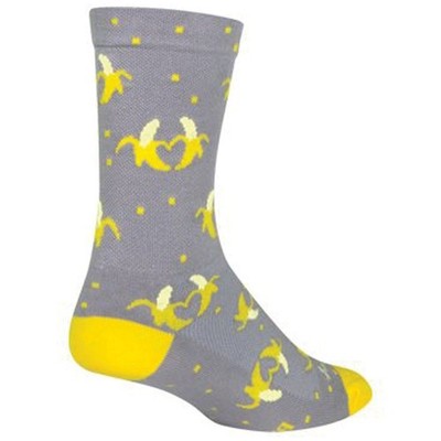 SockGuy Unisex Bananas 6  Funny Crew Socks S/M Hiking & Active