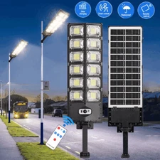 Commercial 1000000LM LED Outdoor Dusk to Dawn Solar Street Light Road Area Lamp