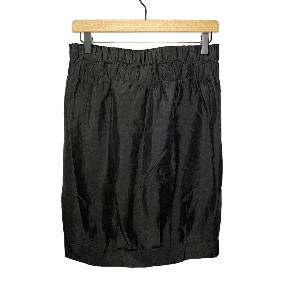 Gunex Made in Italy Pleated Silk Pocket Skirt Women's Size 4 Black - Image 2 of 4