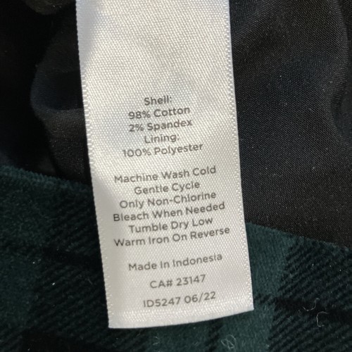 TALBOTS Women’s Skirt 16 Black Watch Plaid Velvet Blue Green Plaid EUC Preppy - Picture 7 of 7