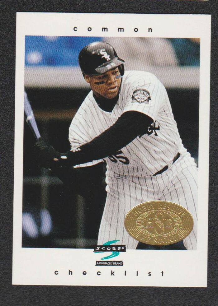 1997 SCORE HOBBY RESERVE ERROR BACK CARD "HR" #549 FRANK THOMAS CHECKLIST SP