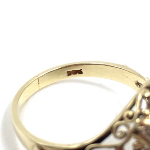 Jugendstil 14kt Gelbold Ring Smaragd Diamanten 585 Gold antik Schmuck Emerald 55 - Bild 13 von 17