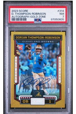 2023 Score #314 Dorian Thompson-Robinson RC Gold Zone /50 Auto PSA7