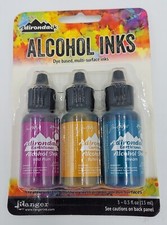 Tim Holtz Ranger Alcohol Ink Set Of 3 Wild Plum Butterscotch Stream NEW