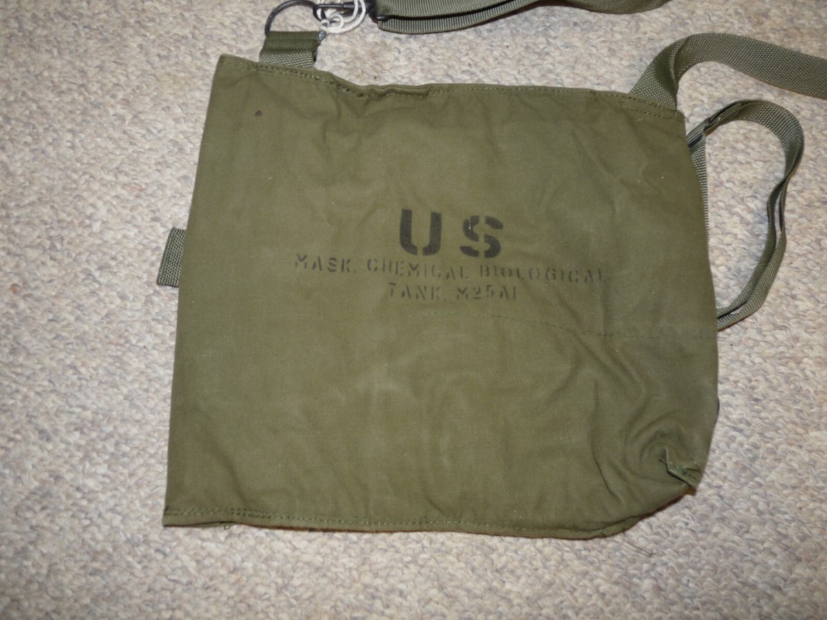 Original 1980s US Army M25A1 Tank Gas Mask Canvas Carrying Bag | eBay