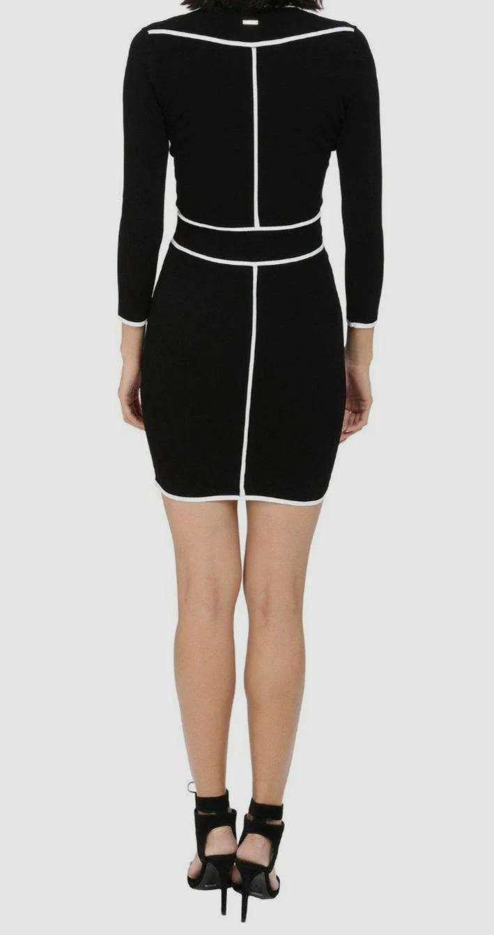 Abito in guaina Dsquared2 da donna nero a maniche lunghe collo a V da $1295 taglia S