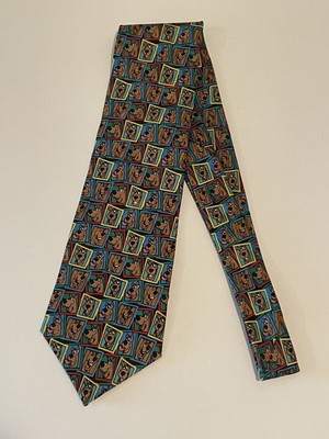 Vintage Cartoon Network Scooby-Doo Collage Polyester Mens Tie Necktie 1997