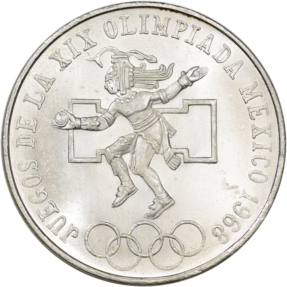 1968 25 Peso Mexican Olympic Silver Coin - Avg Circ | eBay