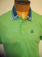 G/FORE Performance Fabric 3D Skulls  Tees Striped Polo Golf Shirt NWT M 120