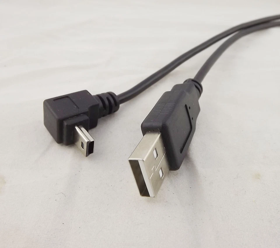 10x USB Mini 5 Pin Down 90°Angle Male To USB 2.0 A Male Plug Data Adapter Cable - Image 4 of 4