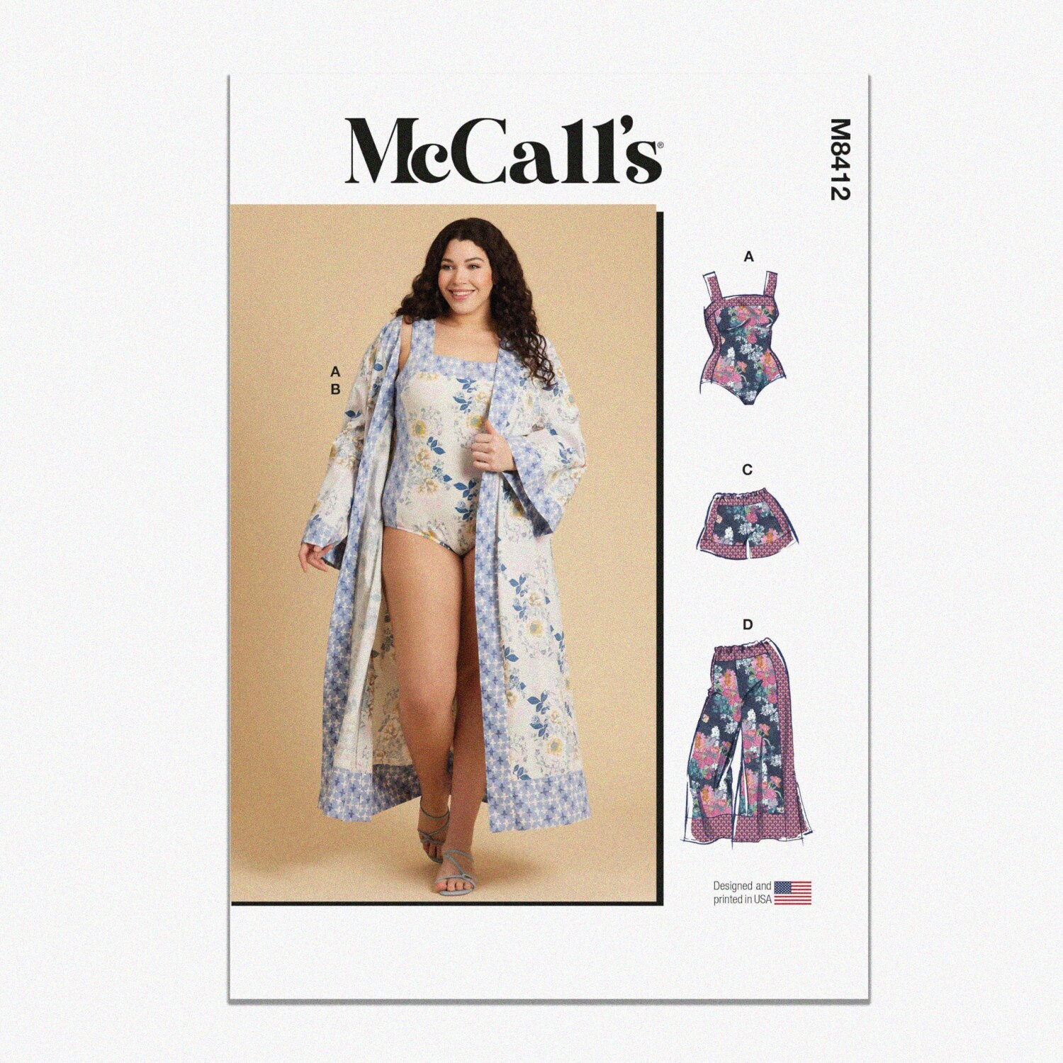 SewSimple Women's Bodysuit, Robe, Shorts & Pants Kit - M8412, Plus Sizes 20W-28W