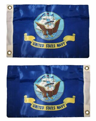 12x18 US Navy Emblem Flag Double Sided Nylon Outdoor Boat Flag Heavy Duty