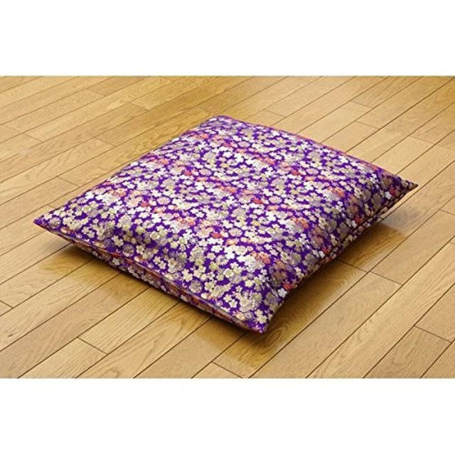 Zabuton Cover Japanese Floor Cushion Mat Kinran Cherry Purple Japan