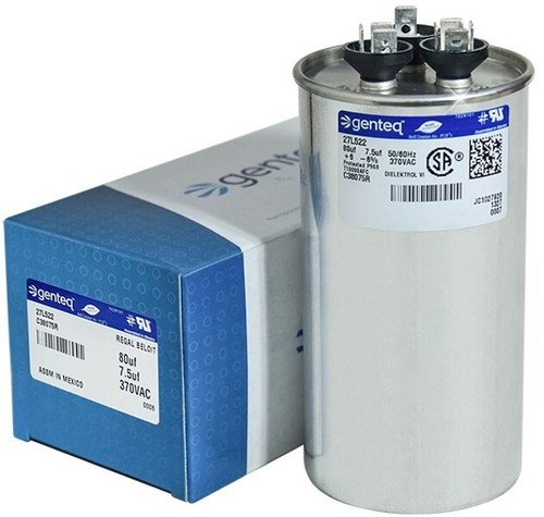 HC98JA047D 45 + 7.5 Uf 370V Dual Run Capacitor – Replacement For Payne, Capcom Round Style