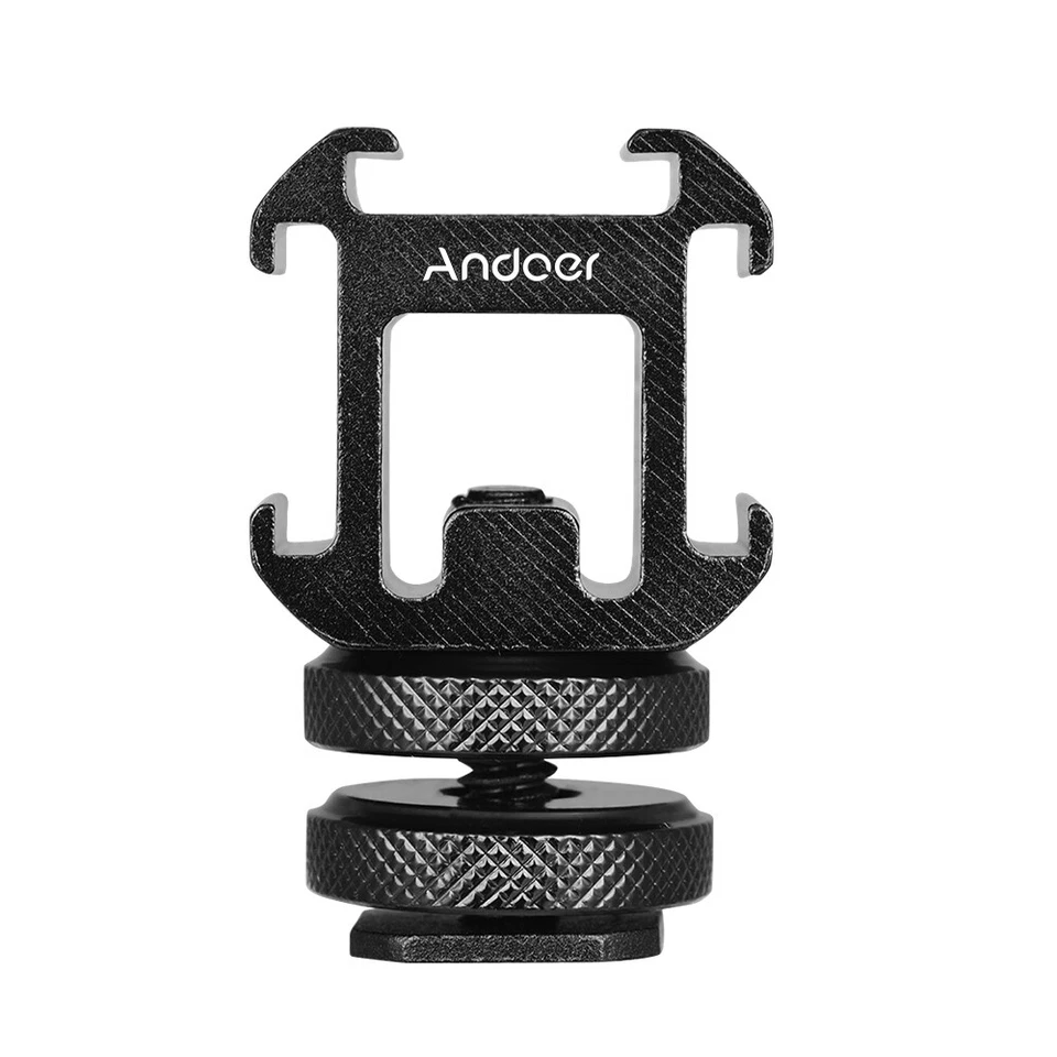 Adaptador de montaje de zapata fría Andoer 3 para cámara Son Y Video Light DSLR Hot Shoe B7G4 Foto 2 de 4