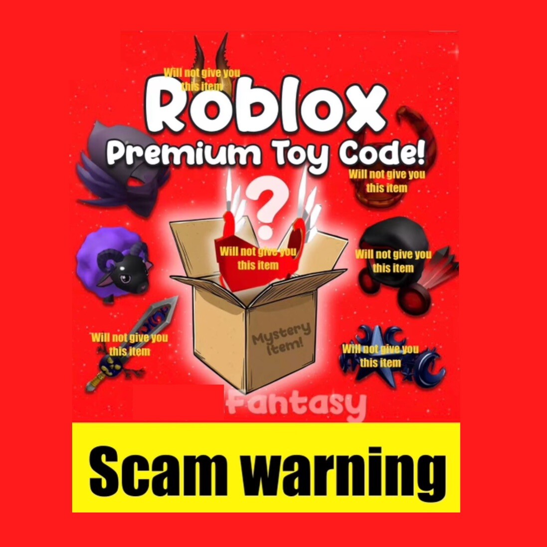 ⚠️🆘SCAM Warning⚠️⛔️￼ PREMIUM Item Code! | 2x Rare Accessory Toy Item⚠️