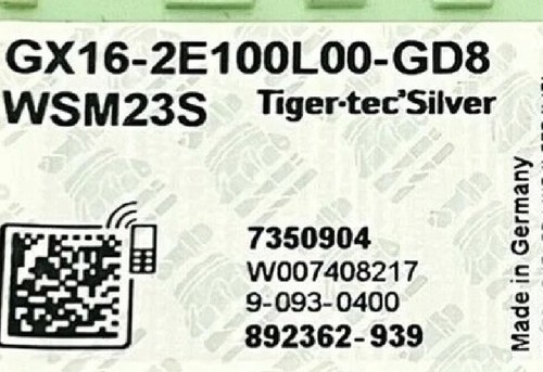 10PCS  ORIGINAL  INSERTS        GX16-2E100L00-GD8 WSM23S - Foto 1 di 4