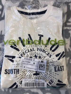 Neu Jungen Tshirts 4-5y Oberteile 2 Stück blau grün weiß Langarm Vertbaudet