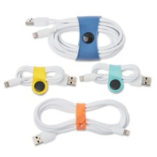 Silicone Reusable Cable Wraps 4 pack Stylish Silicone Rubber Cable Wraps Add On