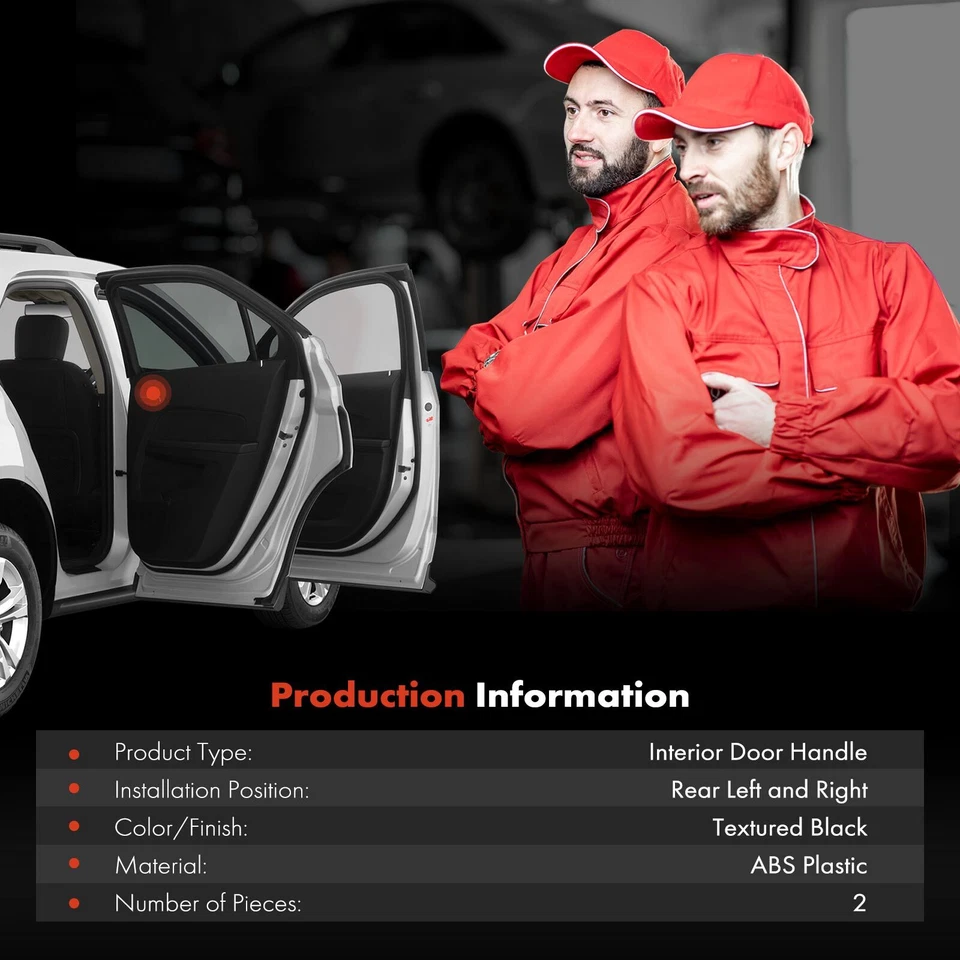 2x Manija de puerta interior negra para Chevrolet Classic Malibu Oldsmobile lateral trasero Foto 2 de 4