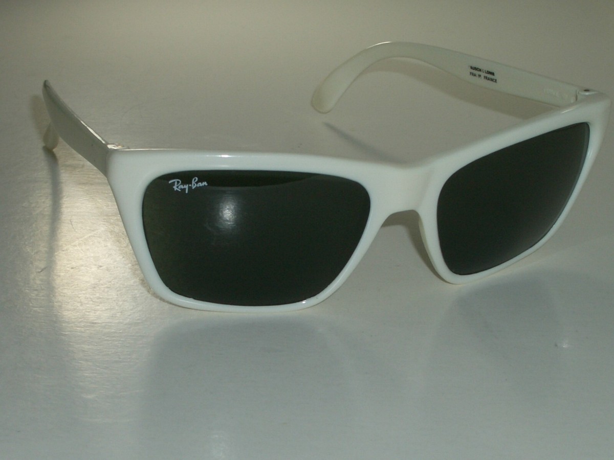 56mm VINTAGE B&L RAY-BAN FRANCE WHITE G15 CRYSTAL CATS 3000 SKI