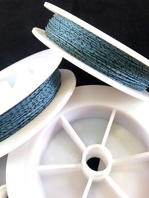 (1) Blue w/ Black Spec Genuine Irish Linen Single Pool Billiard Cue Wrap Spool