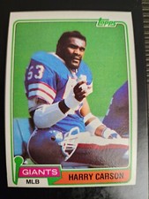 1981 TOPPS FOOTBALL HARRY CARSON #475 NEW YORK GIANTS NM CONDITION