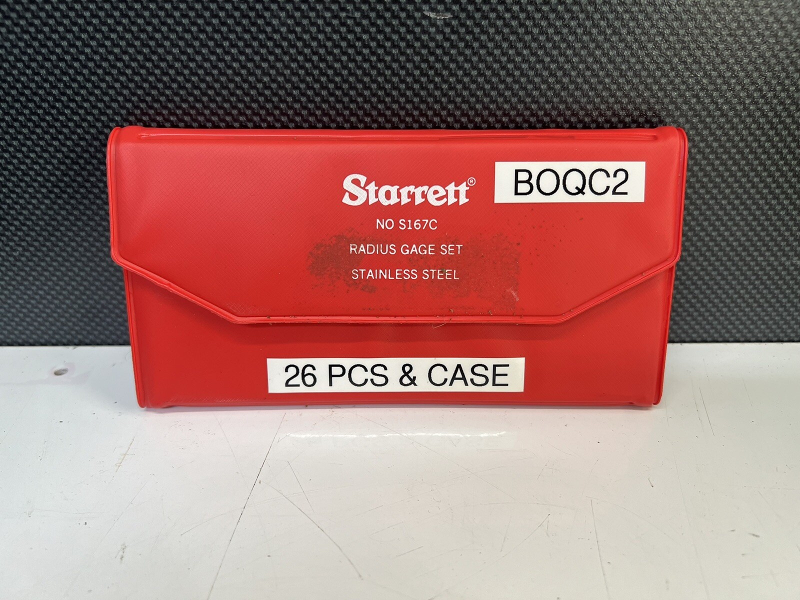 Starrett S167C Radius Gage Set Stainless Steel 1/64-1/2 In, 25 Leaves