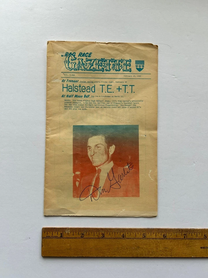Don Garlits Big Daddy Autograph Autographed Rag Race Gazette 1969 RARE Racing - Image 4 of 4