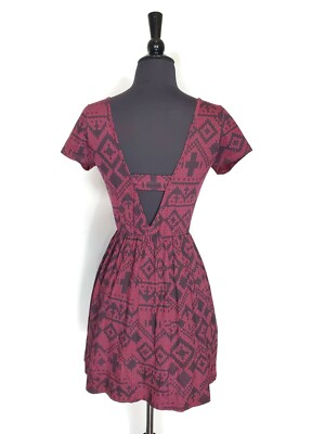 topshop fit and flare dress Women's Topshop Ribbed Fit and Flare Dress Lace up Back, Black, Size 4