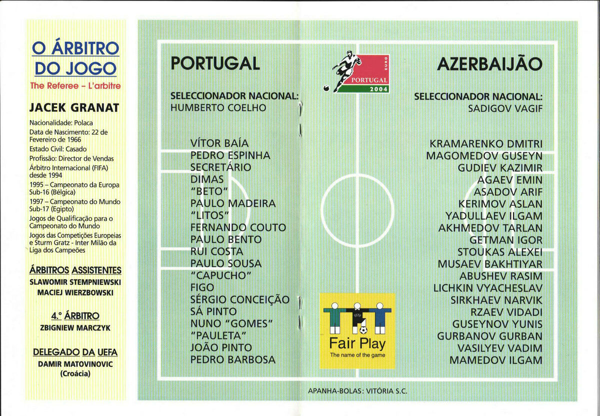 International Match 26.03.1999 Portugal - Azerbaijan IN Guimaraes