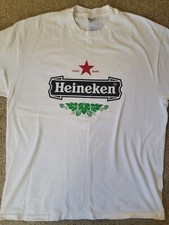 Vintage Heineken Trademark Tshirt White Single Stitch Size XL Made In USA Hanes