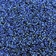 Miyuki Round Seed Beads Size 15/0 8.2 Gram Tube Spkl Purple Lined Aqua LS