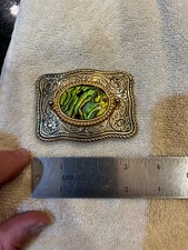 Vintage Belt Buckle New Zealand Paua Shell