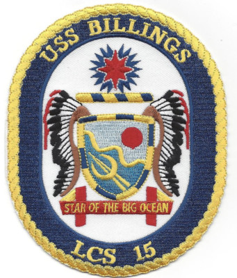 5'' NAVY USS BILLINGS LCS-15 EMBROIDERED PATCH