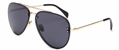 86021 C1 AVIATOR FASHION SUNGLASSES METAL GOLD FRAME SMOKE LENS